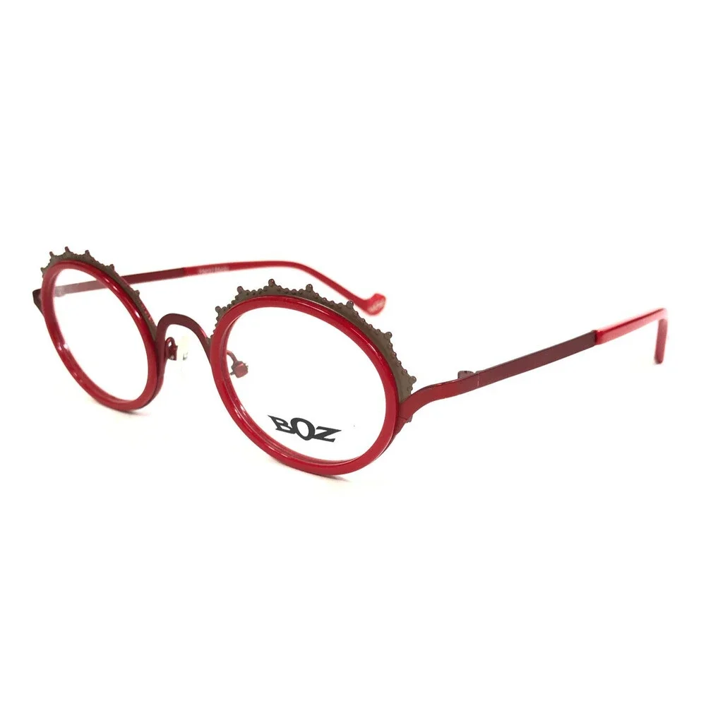 BOZ by J.F. Rey Eyeglasses Frames LAMOUR 3090 Shiny Red Taupe Oval 45-23-140